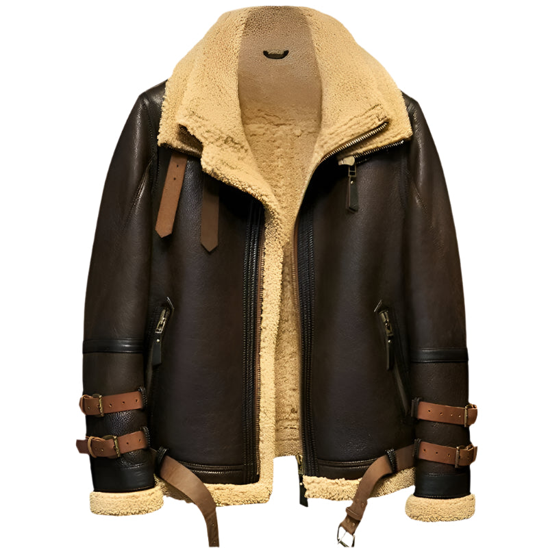 Men's B3 Shearling Flight Jacket with Imported Wool - AMSEL LEATHERS