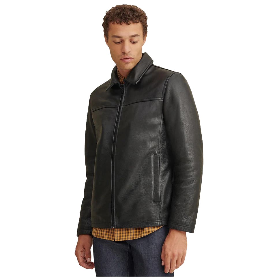 Men's Classic Black Leather Jacket - AMSEL LEATHERS