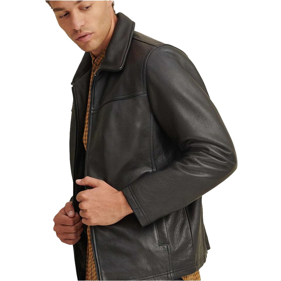 Men's Classic Black Leather Jacket - AMSEL LEATHERS