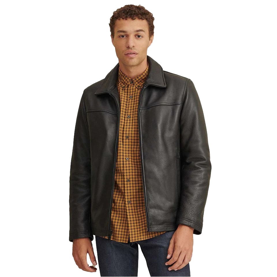 Men's Classic Black Leather Jacket - AMSEL LEATHERS