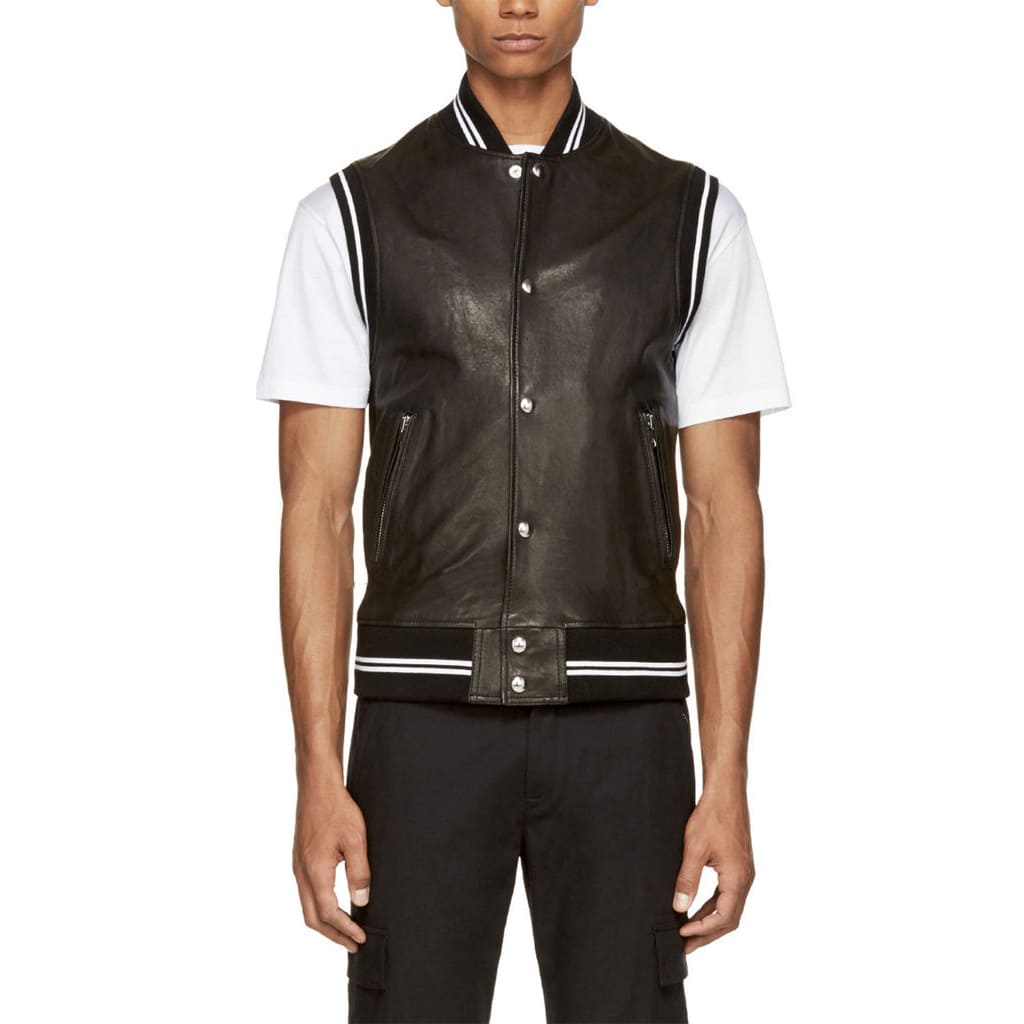 Men's Elegant Style Leather Ribbed Vest - AMSEL LEATHERS