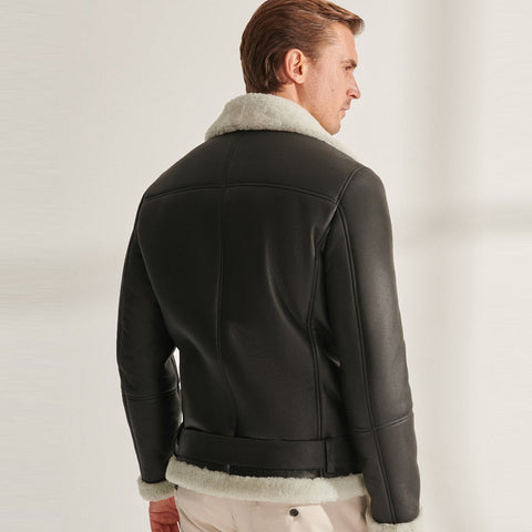 Men’s Black RAF B3 Sheepskin Shearling Aviator Jacket