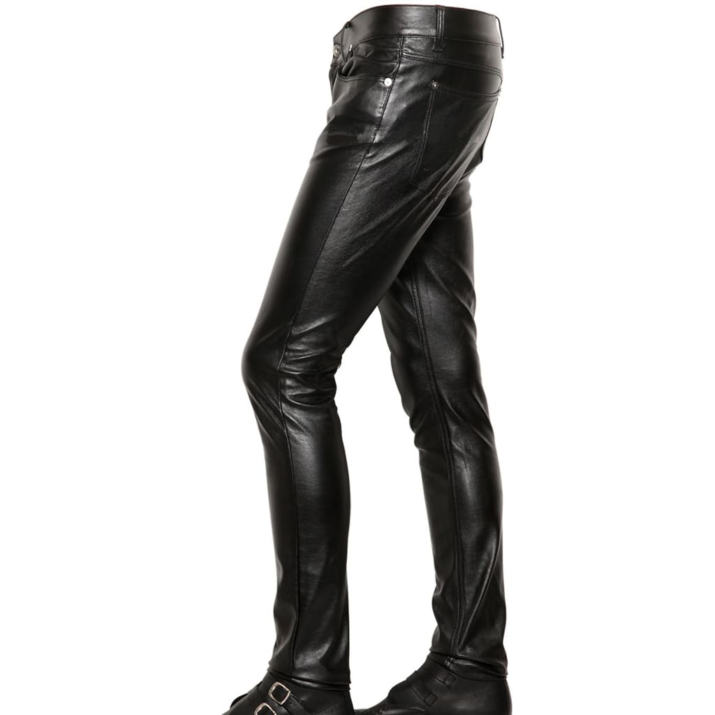 Men's Skinny Fit Leather Pants - Stylish Bottoms - AMSEL LEATHERS