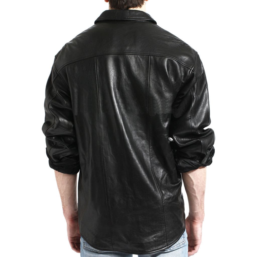 Men's Stylish Leather Shirt - AMSEL LEATHERS