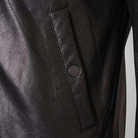 men’s sheepskin leather aviator jacket back view