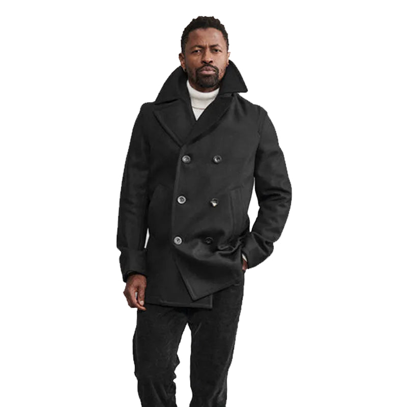 Men’s Black Military Wool Peacoat