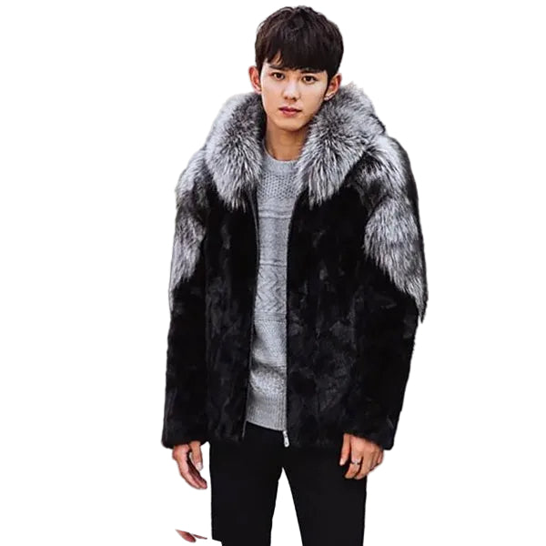 men’s sheepskin leather sheepskin coat front view