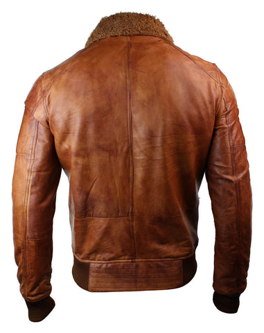 men’s brown sheepskin leather sheepskin coat side angle