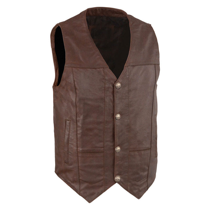 Men’s Western Leather Side Lace Vest