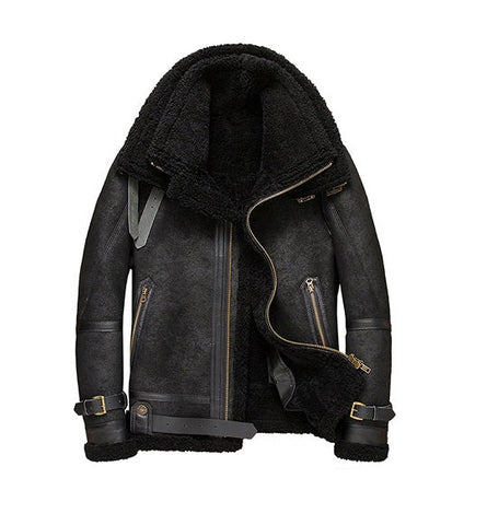 Men’s asphalt black B3 shearling aviator bomber jacket
