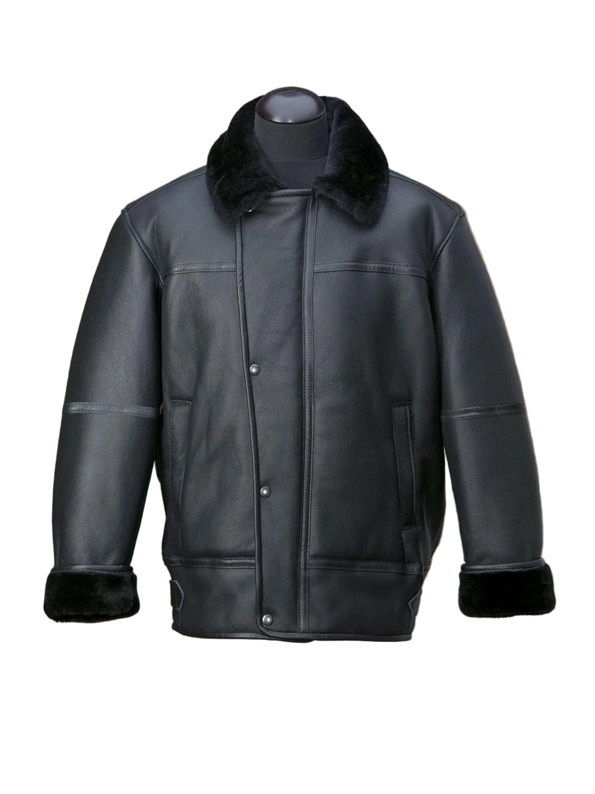 Men’s black A2 shearling flight jacket
