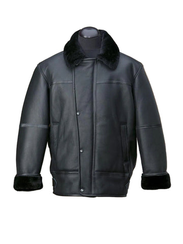 Men’s black A2 shearling flight jacket
