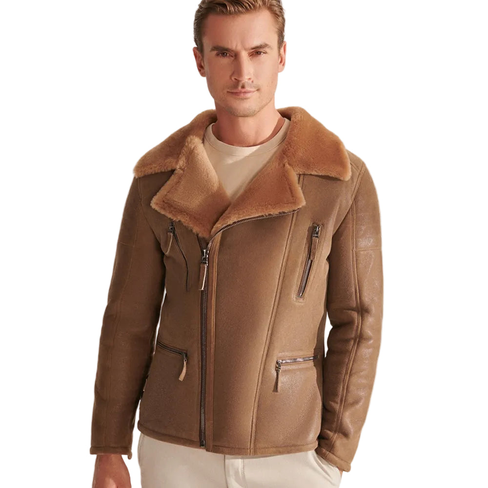 Men’s black B3 RAF sheepskin motorcycle jacket
