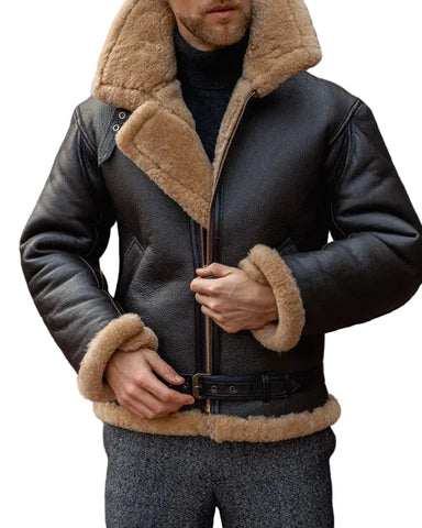 Men’s black B3 RAF sheepskin shearling jacket
