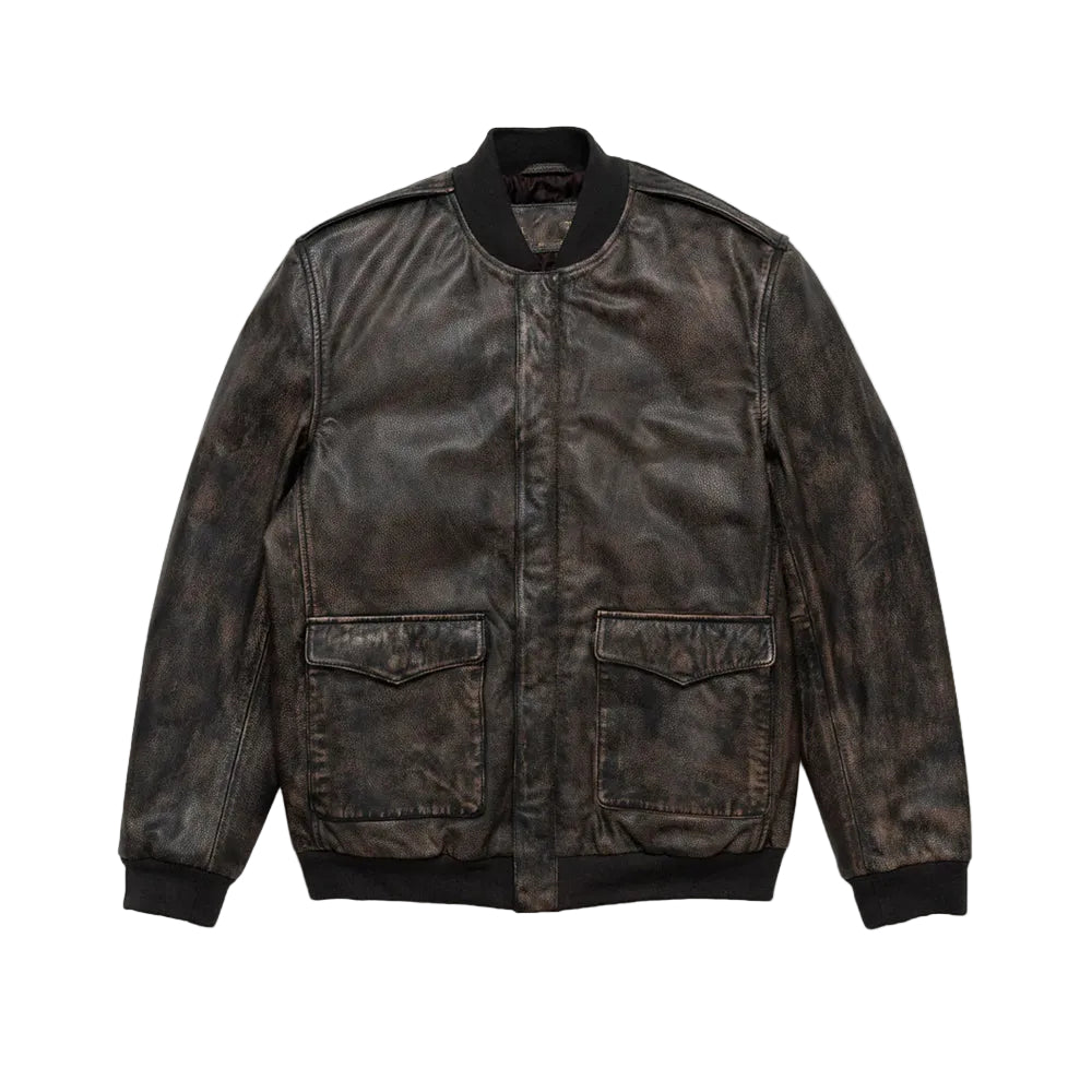 Men’s black B3 pilot sheepskin flying bomber jacket
