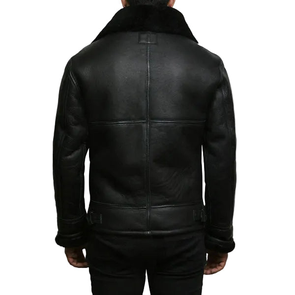 Men’s black B3 shearling aviator flying jacket

