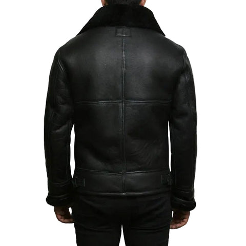 Men’s black B3 shearling aviator flying jacket
