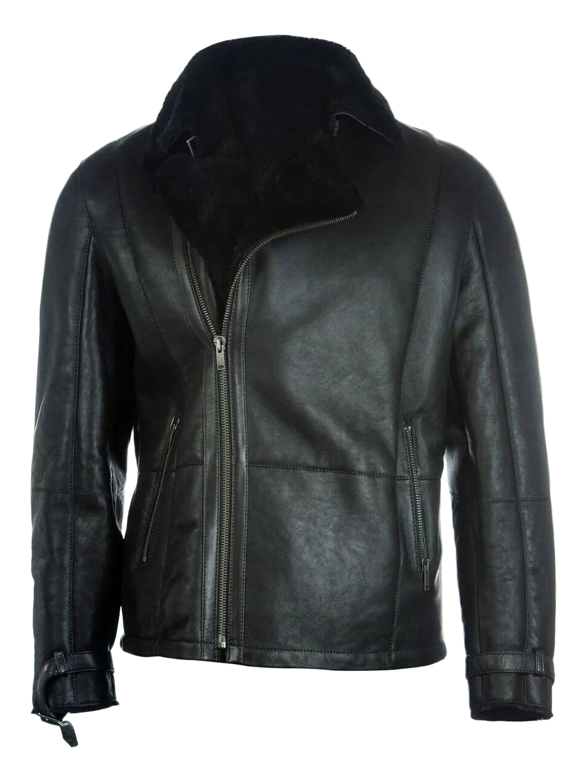 Men’s black B3 shearling bomber jacket
