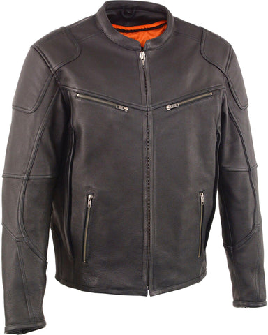 Men’s black Cool Tec leather biker jacket
