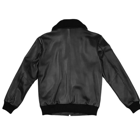 Men’s black G-1 flight leather bomber jacket
