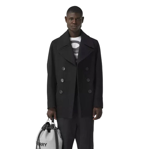 Men’s black Italian wool peacoat

