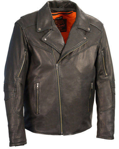Men’s black lightweight long biker riding jacket
