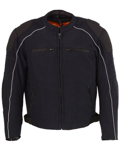 Men’s black mesh racing motorcycle jacket with rain liner
