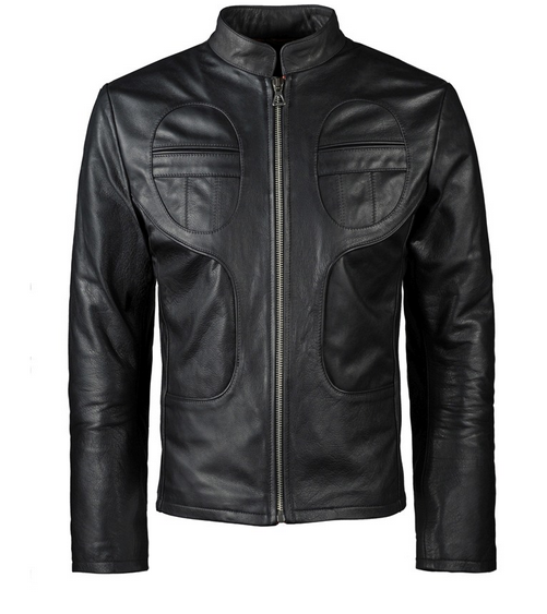 Men’s black vintage biker leather jacket
