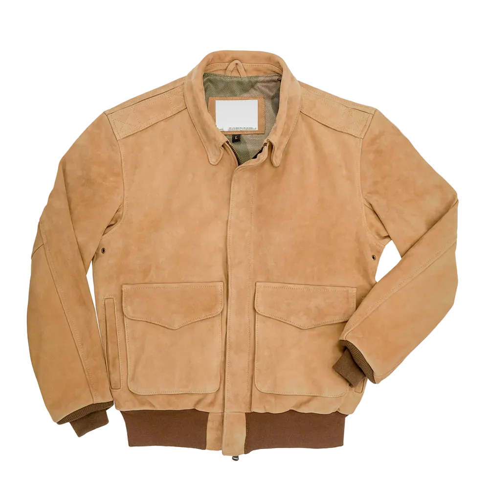 Men’s brown A-2 RAF B3 shearling aviator jacket
