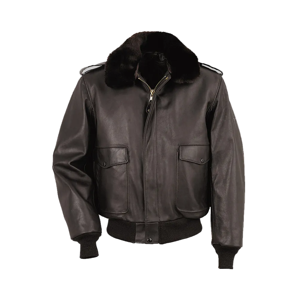 Men’s brown A2 cowhide flight jacket
