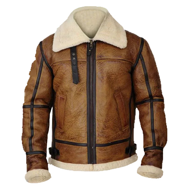 Men’s brown B3 shearling bomber jacket
