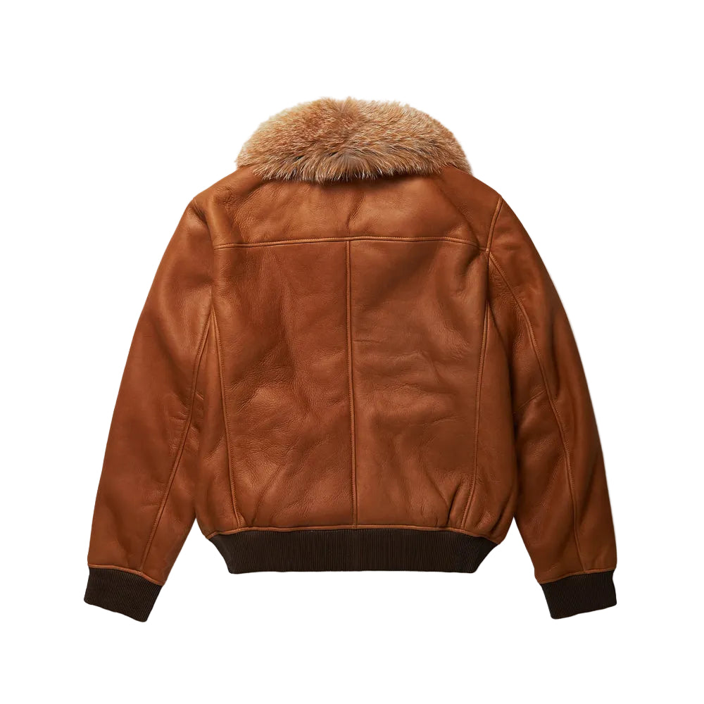 Men’s brown B3 sheepskin aviator bomber jacket
