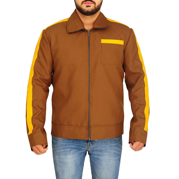 Men’s brown cotton bomber jacket
