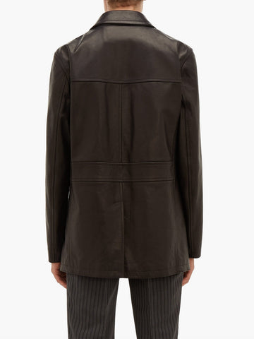 men's brown leather leather coat cassian side angle