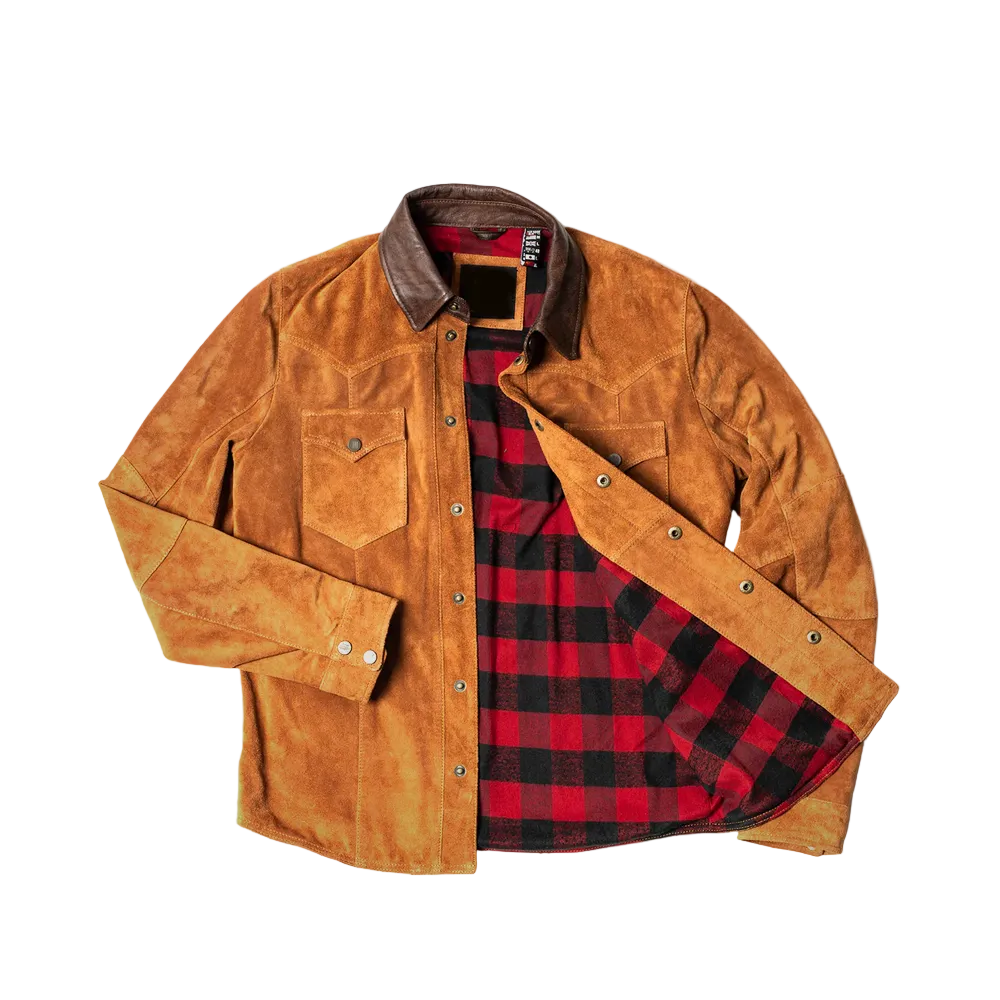 Men’s brown suede western fringe jacket
