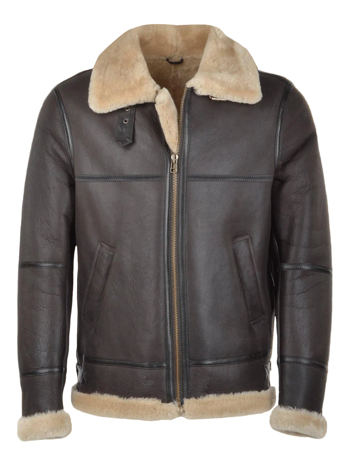 Men’s dark brown RAF shearling jacket
