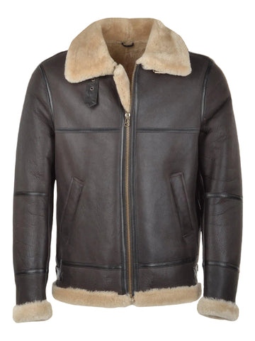 Men’s dark brown RAF shearling jacket

