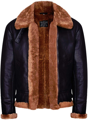 Men’s ginger brown B3 sheepskin aviator jacket

