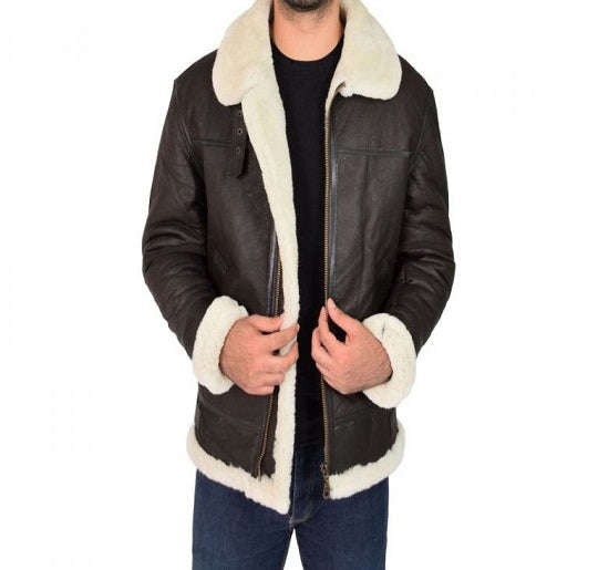 Men’s jet black B3 shearling bomber jacket

