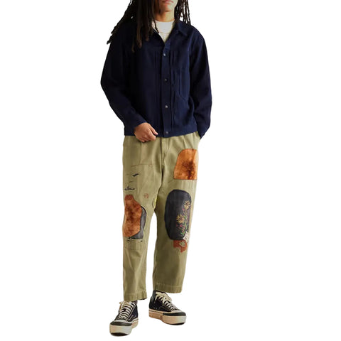 Men’s sashiko cotton jacket in deep indigo