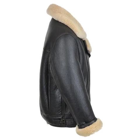 Men’s shearling flight jacket with aviator styling
