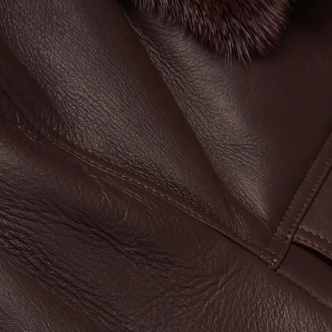 Men’s sheepskin leather flying trucker jacket