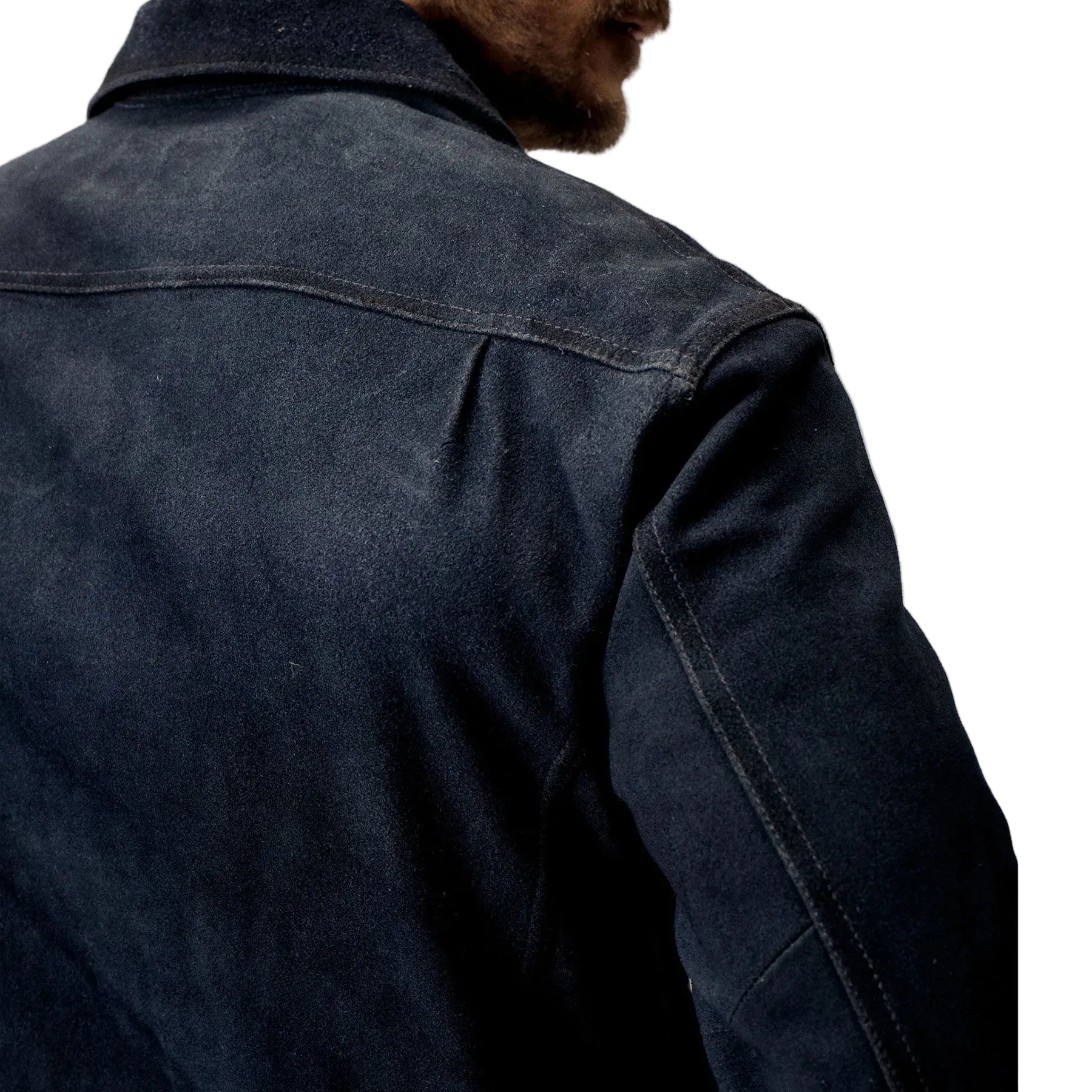 Men’s suede bomber jacket with three outer pockets
