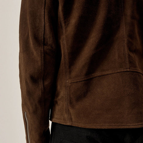 Men’s suede bomber jacket with three outer pockets