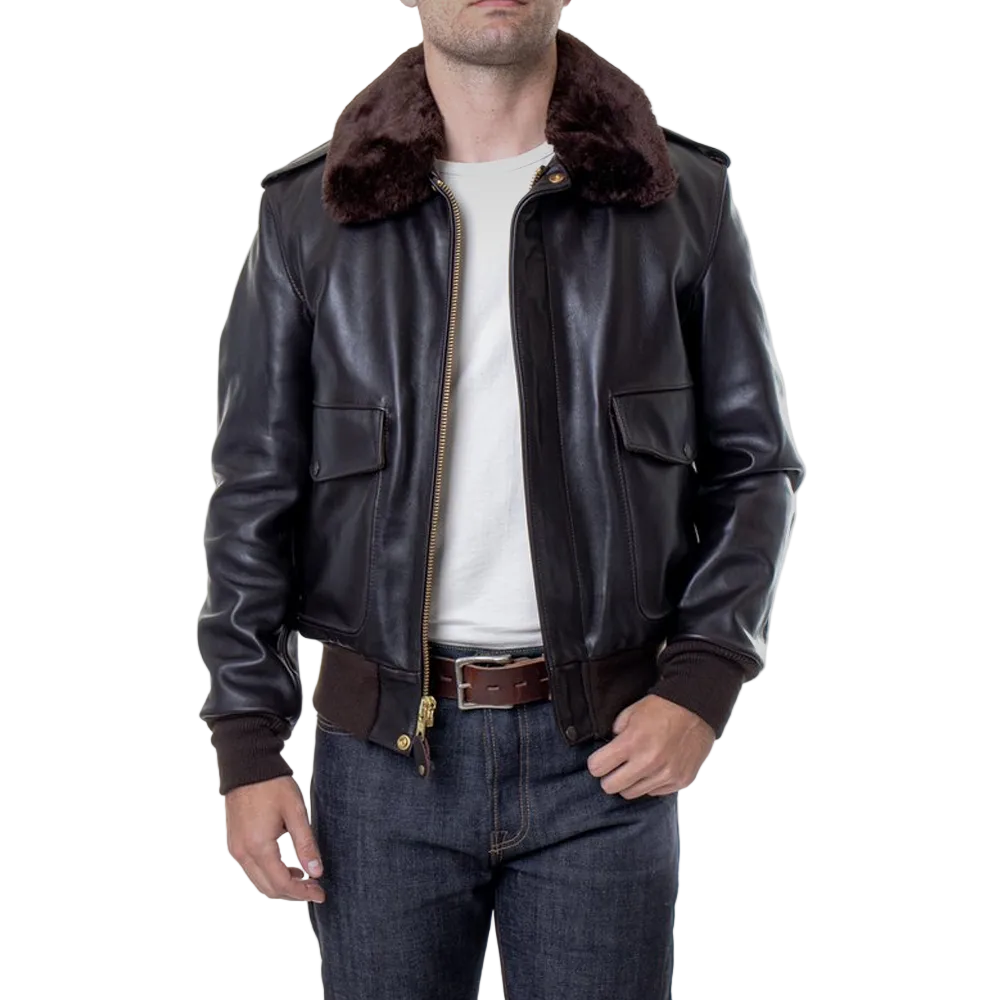 Men’s vintage A2 leather flight jacket
