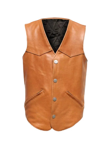Men’s western brown leather vest
