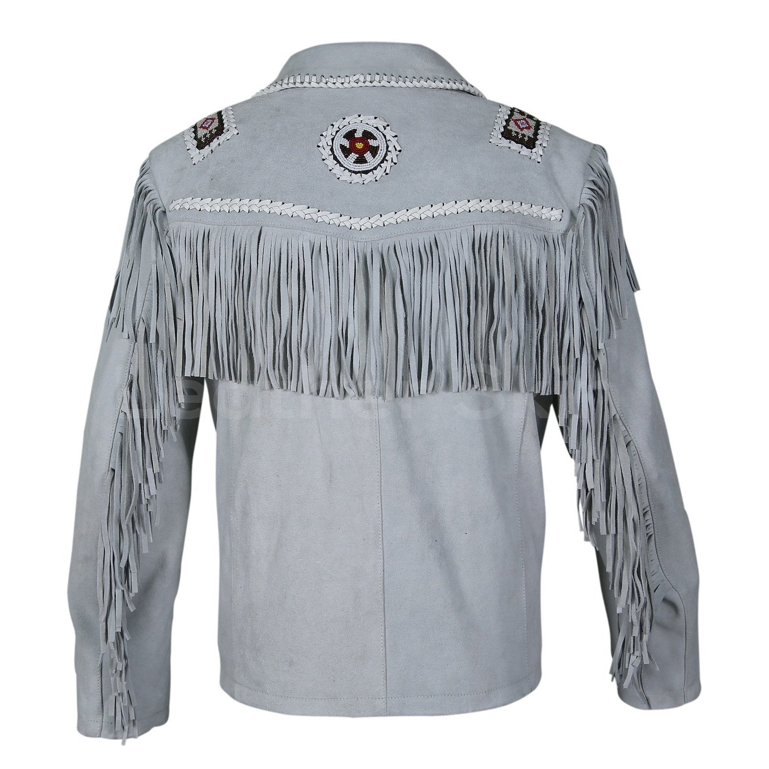 Men’s western suede leather jacket with fringes