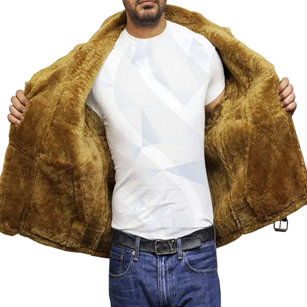Men’s winter aviator leather bomber jacket