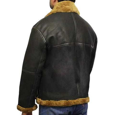 Men’s winter aviator leather bomber jacket