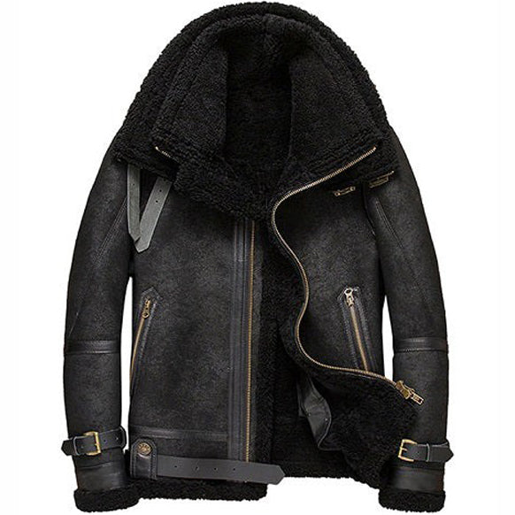 Men’s B3 Aviator Flight Shearling Bomber Jacket - AMSEL LEATHERS